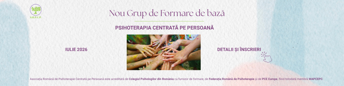 Imagine pentru anunțul grupului nou de formare în Psihoterapia Centrată pe Persoană, 2026, București